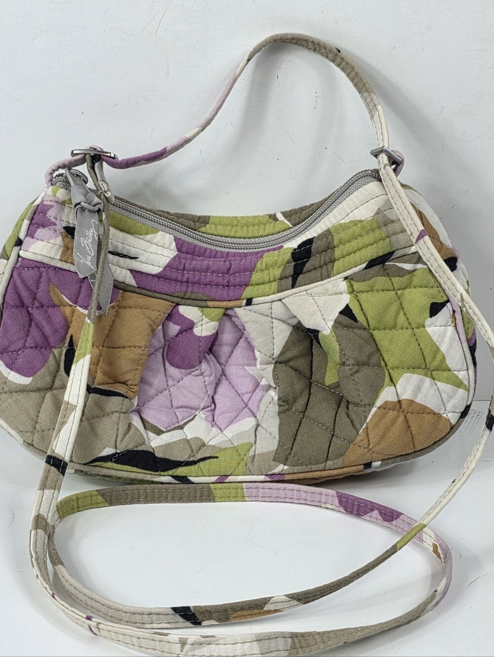 Vera Bradley Frannie Portobello Road Women's Crossbody Bag Green/Purple Quilted